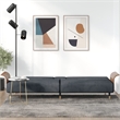Bowery Hill Contemporary Full Sofa Bed in Dark Grey Finish Velvet