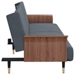 Bowery Hill Contemporary Full Sofa Bed in Dark Grey Finish Velvet