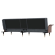 Bowery Hill Contemporary Full Sofa Bed in Dark Grey Finish Velvet