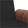 Bowery Hill Contemporary Compact Sofa Bed in Black Finish Velvet