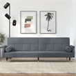 Bowery Hill Contemporary Large Sofa Bed in Dark Grey Finish Velvet