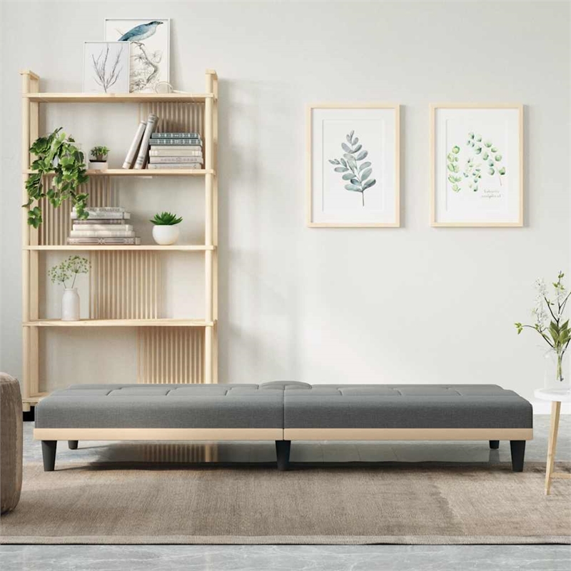 Bowery Hill Contemporary Sofa Bed in Dark Grey Finish Polyester