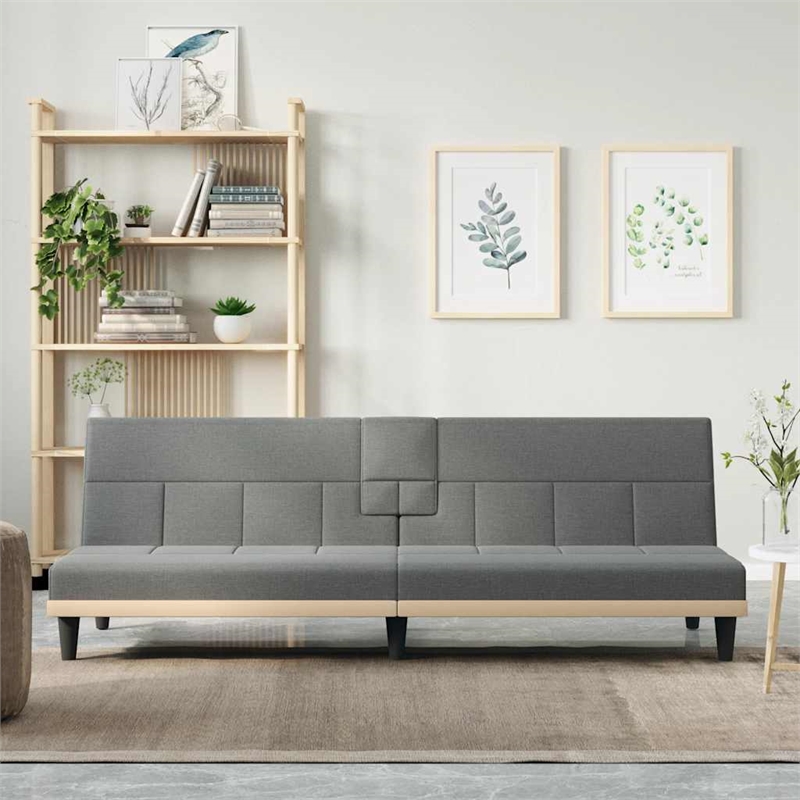 Bowery Hill Contemporary Sofa Bed in Dark Grey Finish Polyester