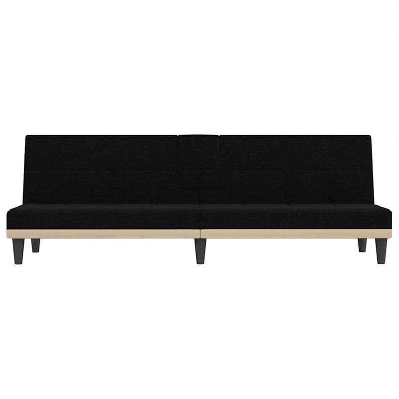 Bowery Hill Contemporary Large Sofa Bed in Black Finish Polyester