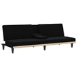 Bowery Hill Contemporary Large Sofa Bed in Black Finish Polyester