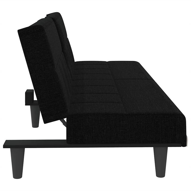 Bowery Hill Contemporary Large Sofa Bed in Black Finish Polyester