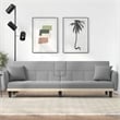 Bowery Hill Contemporary Large Sofa Bed in Light Grey Fabric