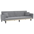 Bowery Hill Contemporary Large Sofa Bed in Light Grey Fabric