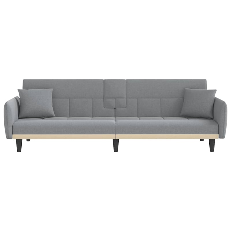 Bowery Hill Contemporary Large Sofa Bed in Light Grey Fabric