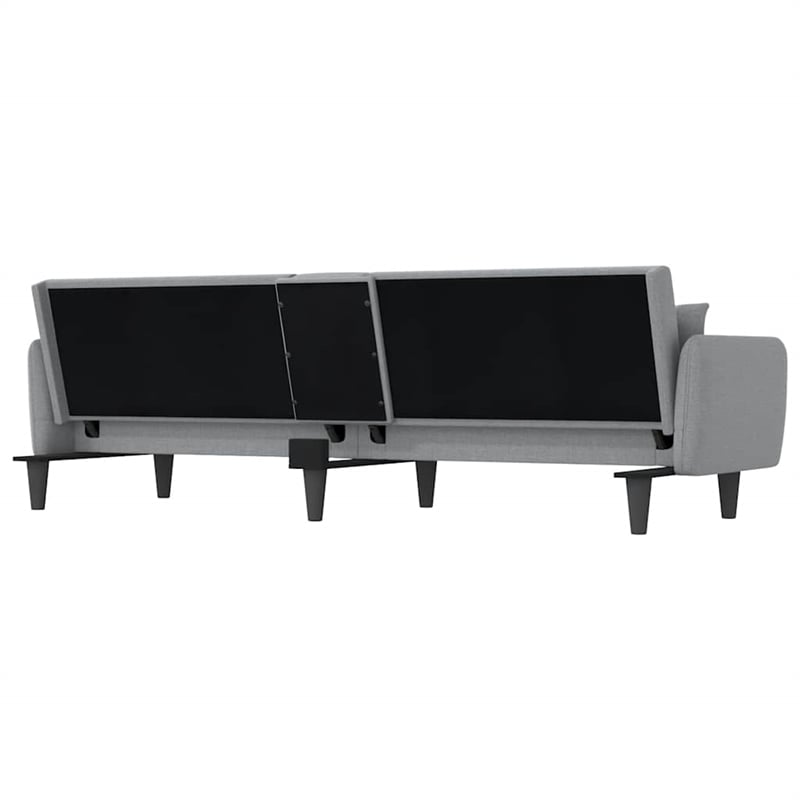 Bowery Hill Contemporary Large Sofa Bed in Light Grey Fabric