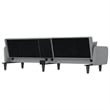 Bowery Hill Contemporary Large Sofa Bed in Light Grey Fabric