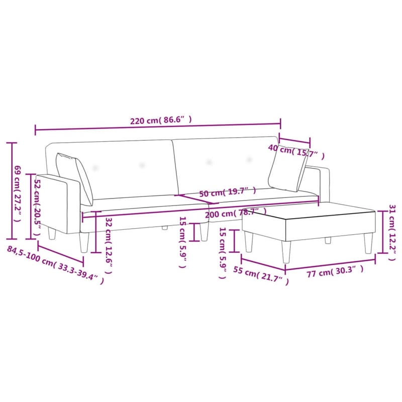 Bowery Hill Modern / Contemporary Sofa Bed in Black Finish Fabric