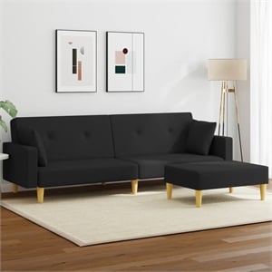 Bowery Hill Modern / Contemporary Sofa Bed in Black Finish Fabric