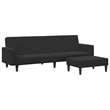 Bowery Hill Contemporary Sofa Bed in Black Finish Polyester Velvet