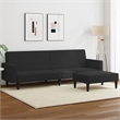 Bowery Hill Contemporary Sofa Bed in Black Finish Polyester Velvet