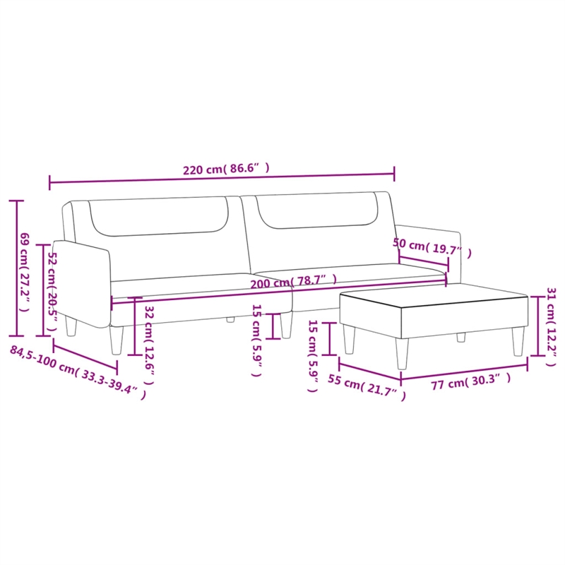 Bowery Hill Contemporary Polyester Sleeper Sofa Bed in Dark Gray