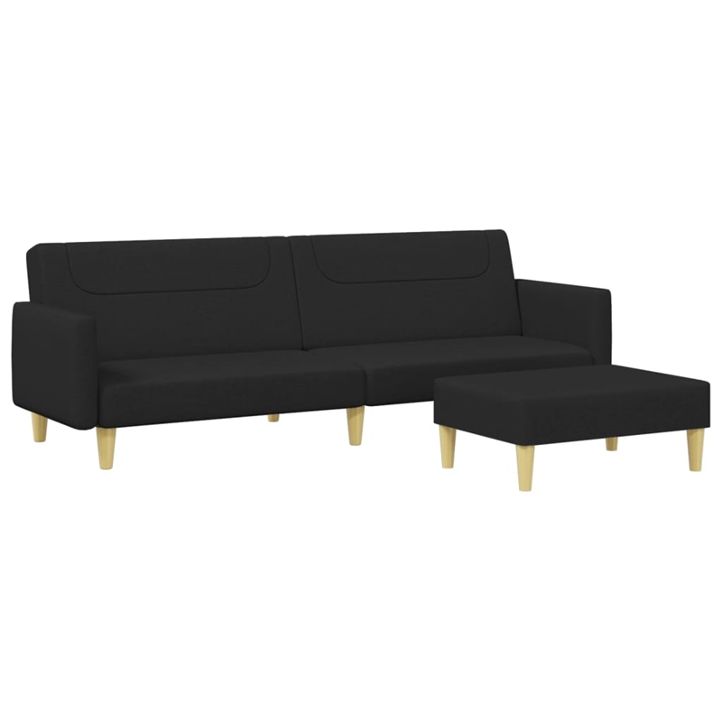 Bowery Hill Contemporary Standard Sofa Bed in Black Finish Fabric