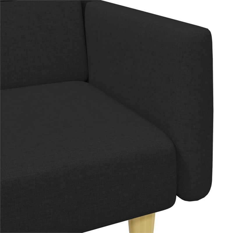 Bowery Hill Contemporary Standard Sofa Bed in Black Finish Fabric
