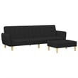 Bowery Hill Contemporary Large Sofa Bed in Black Finish Polyester