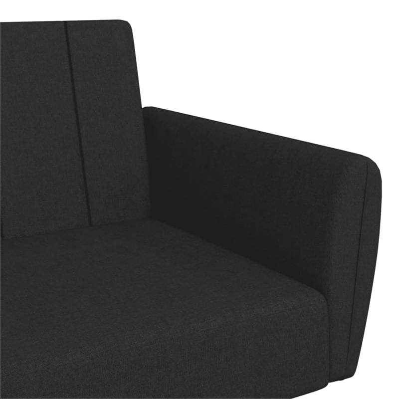 Bowery Hill Contemporary Large Sofa Bed in Black Finish Polyester