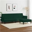 Bowery Hill 2-Seater Sofa Bed in Dark Green Polyester Velvet