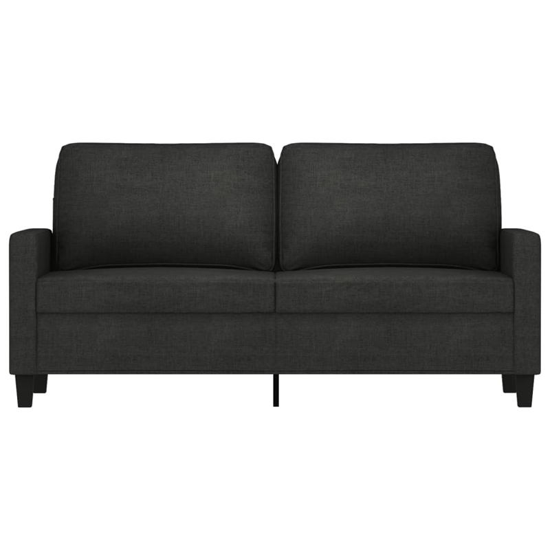 Bowery Hill Contemporary Metal 2-Seater Sofa Black Polyester Fabric