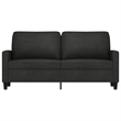 Bowery Hill Contemporary Metal 2-Seater Sofa Black Polyester Fabric
