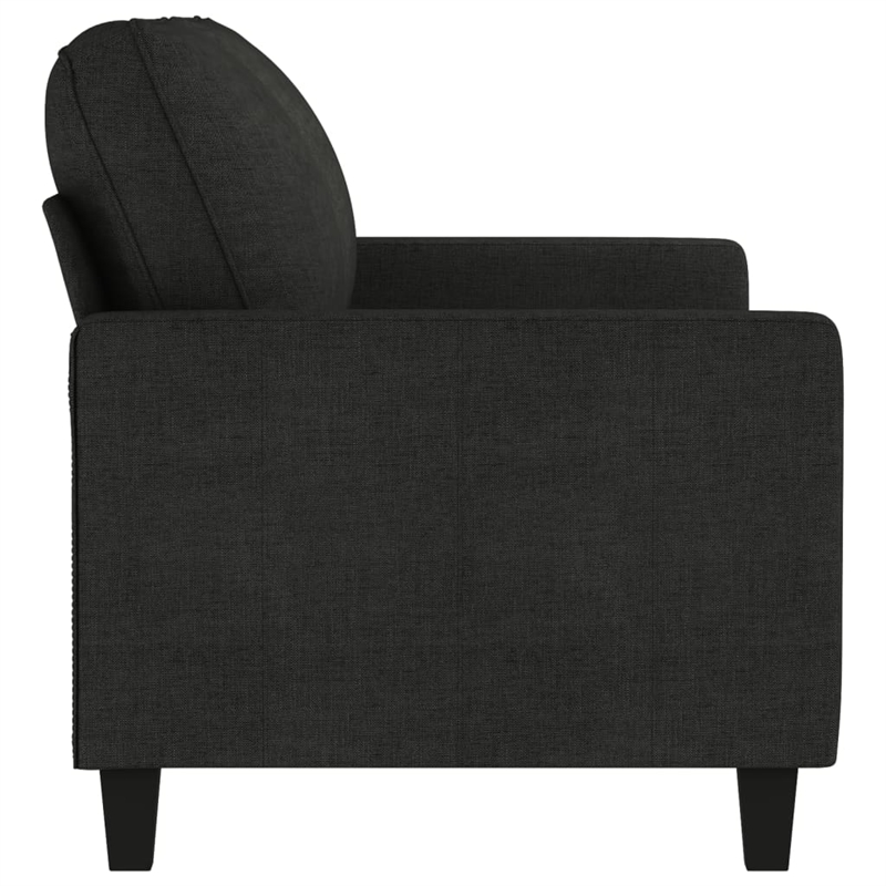 Bowery Hill Contemporary Metal 2-Seater Sofa Black Polyester Fabric