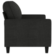 Bowery Hill Contemporary Metal 2-Seater Sofa Black Polyester Fabric