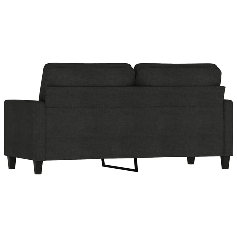 Bowery Hill Contemporary Metal 2-Seater Sofa Black Polyester Fabric