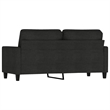 Bowery Hill Contemporary Metal 2-Seater Sofa Black Polyester Fabric