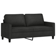 Bowery Hill Contemporary Metal 2-Seater Sofa Black Polyester Fabric