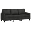 Bowery Hill Contemporary Metal 3-Seater Sofa Black Polyester