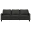 Bowery Hill Contemporary Metal 3-Seater Sofa Black Polyester