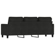 Bowery Hill Contemporary Metal 3-Seater Sofa Black Polyester
