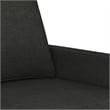 Bowery Hill Contemporary Metal 3-Seater Sofa Black Polyester