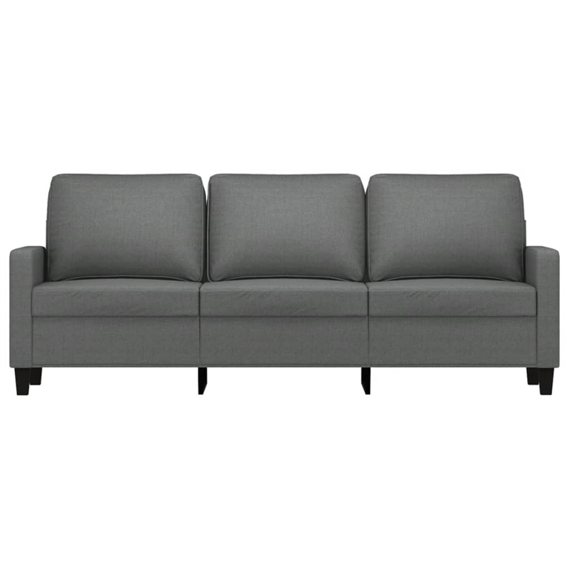 Bowery Hill Contemporary Metal 3-Seater Sofa Dark Grey Polyester Fabric