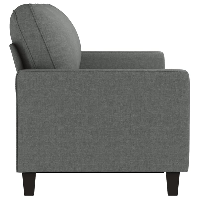 Bowery Hill Contemporary Metal 3-Seater Sofa Dark Grey Polyester Fabric