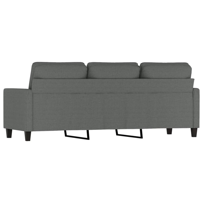 Bowery Hill Contemporary Metal 3-Seater Sofa Dark Grey Polyester Fabric