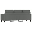 Bowery Hill Contemporary Metal 3-Seater Sofa Dark Grey Polyester Fabric