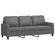 Bowery Hill Contemporary Metal 3-Seater Sofa Dark Grey Polyester Fabric