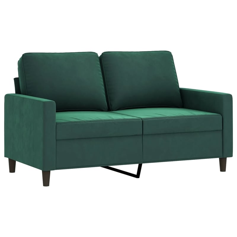 Bowery Hill Contemporary Metal 2-Seater Sofa in Dark Green Polyester
