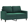 Bowery Hill Contemporary Metal 2-Seater Sofa in Dark Green Polyester