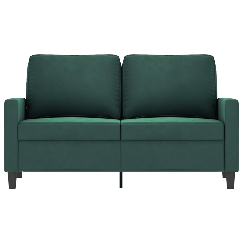 Bowery Hill Contemporary Metal 2-Seater Sofa in Dark Green Polyester