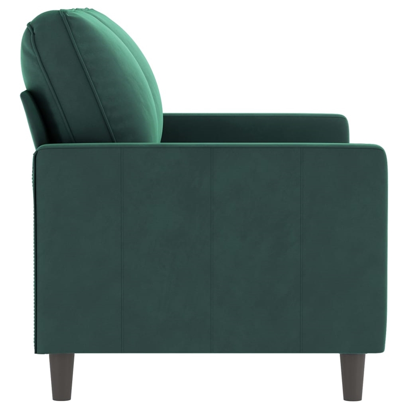 Bowery Hill Contemporary Metal 2-Seater Sofa in Dark Green Polyester