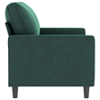 Bowery Hill Contemporary Metal 2-Seater Sofa in Dark Green Polyester