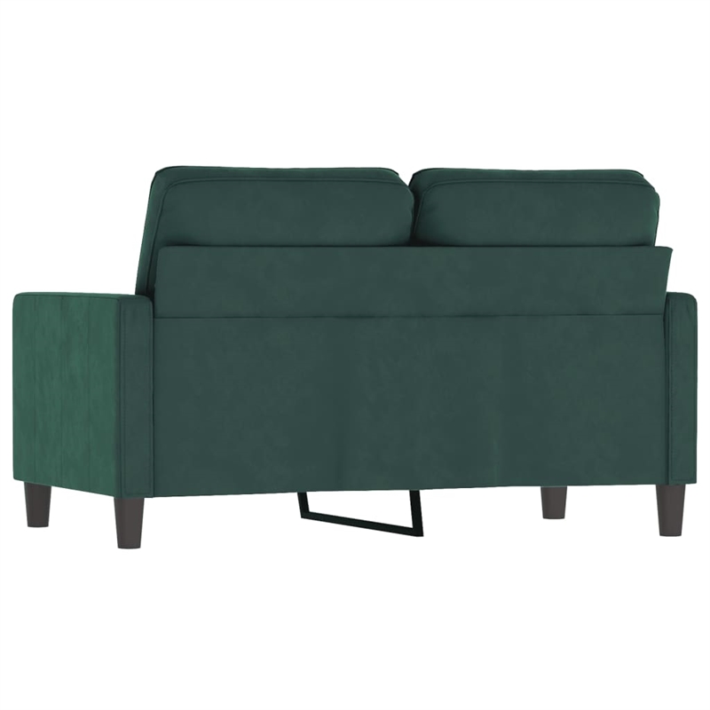 Bowery Hill Contemporary Metal 2-Seater Sofa in Dark Green Polyester