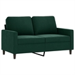 Bowery Hill Contemporary Metal 2-Seater Sofa in Dark Green Polyester