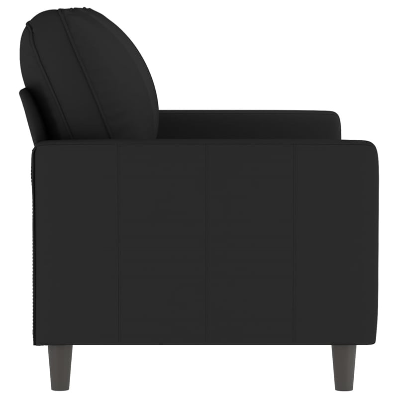 Bowery Hill Contemporary Metal 2-Seater Sofa in Black Velvet