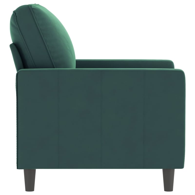 Bowery Hill Contemporary Single Sofa Chair in Dark Green Polyester